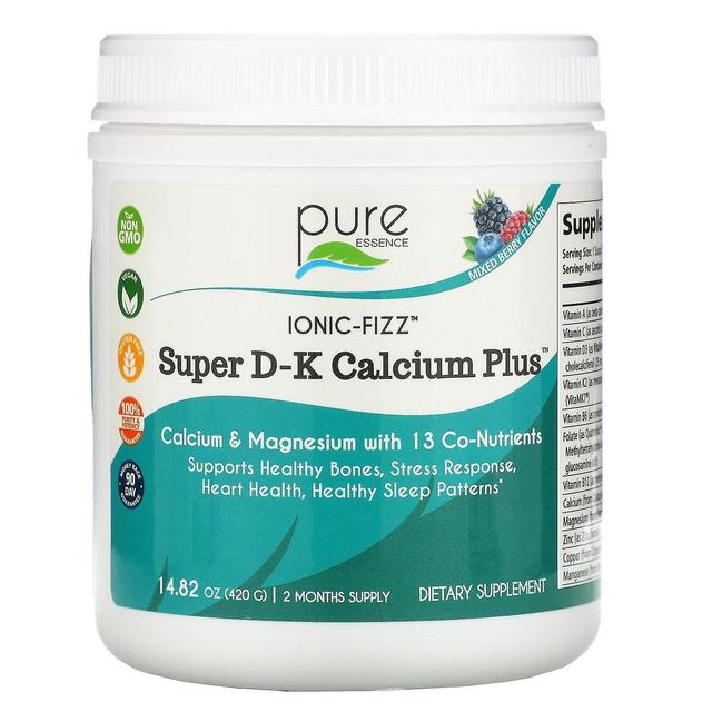 Pure Essence, Ionic-Fizz, Super D-K Calcium Plus, Mix de Baga, 14,82 oz (420 g) on Productcaster.