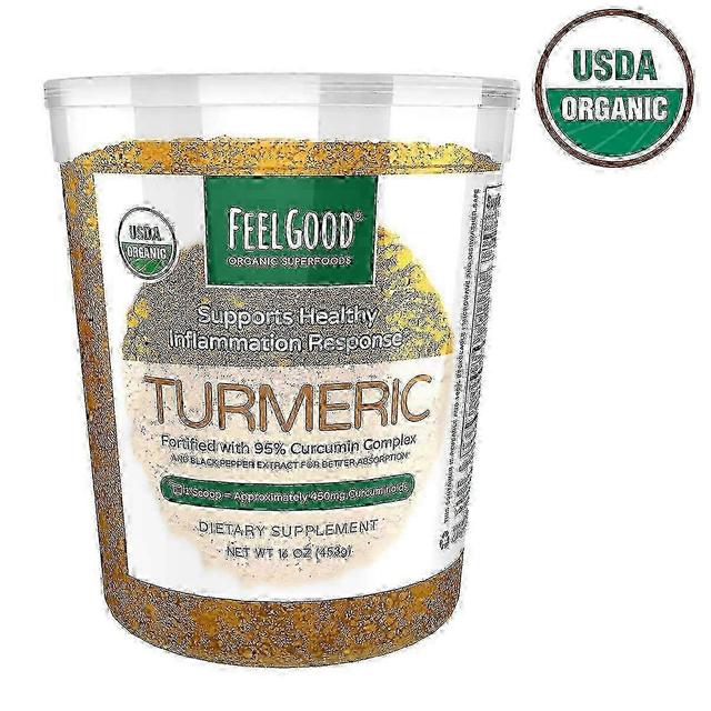 Feel Good Organic Tuntuu hyvältä usda orgaaninen kurkumajauhe, 16 unssia on Productcaster.