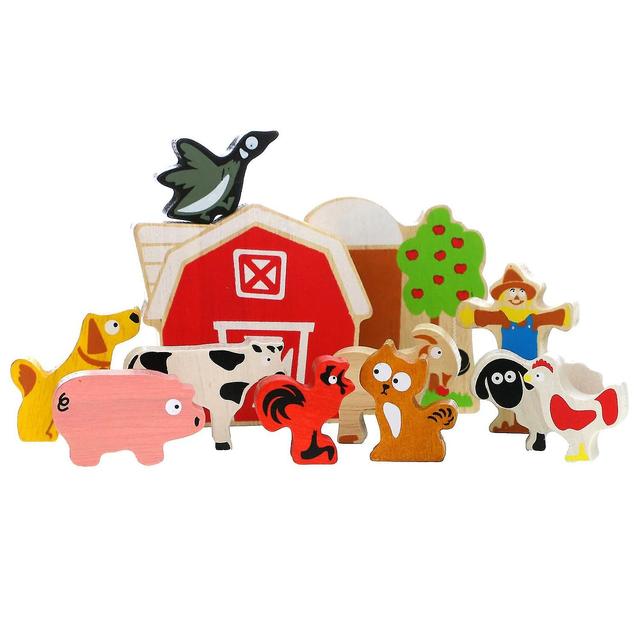 Begin Again Toys, Balance Barn, Farm Playset & Stacking Game, 2+ Years, 12 Piece Set on Productcaster.