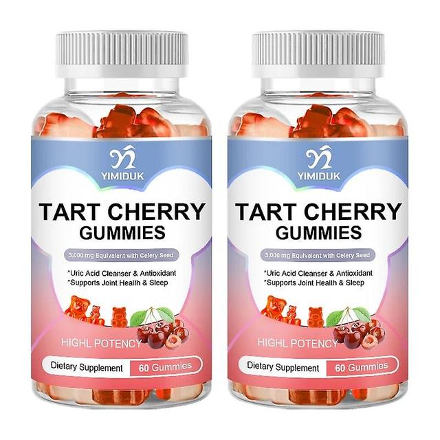 Eccpp Natural Tart Cherry Gummies 3000mg Supplement Celery Seed Extract Uric Acid Cleanser & Antioxidant Supports Joint Health & Sleep 2 Bottles on Productcaster.