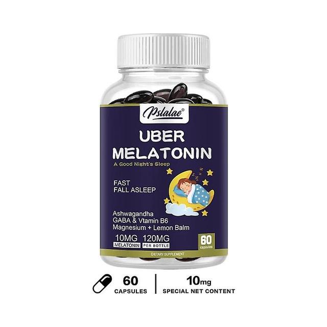 Visgaler Adult Melatonin Capsules 10 Mg Contain L-theanine, Ashwagandha And More To Enhance Circadian Rhythm And Promote Sleep 60 Capsules on Productcaster.