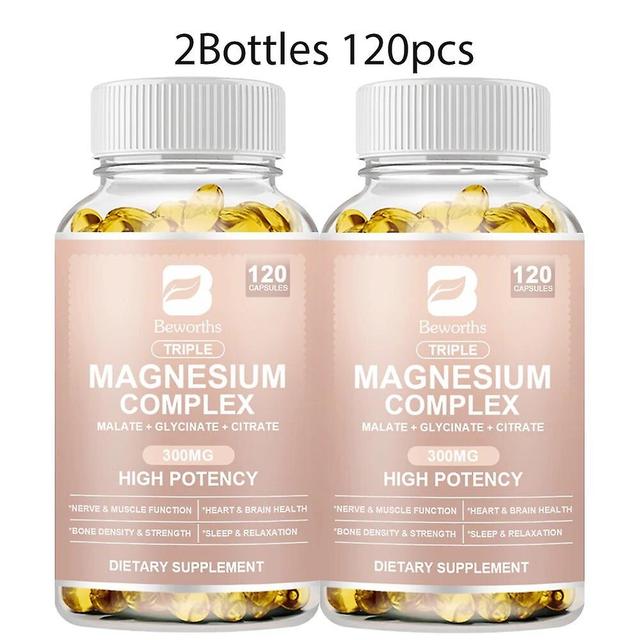 Tib Magnesium Complex Capsules Bone & Heart Health Supplement, Helps Sleep, Muscle Relaxation, Stress & Anxiety Relief Tib 2bottles 120pcs on Productcaster.