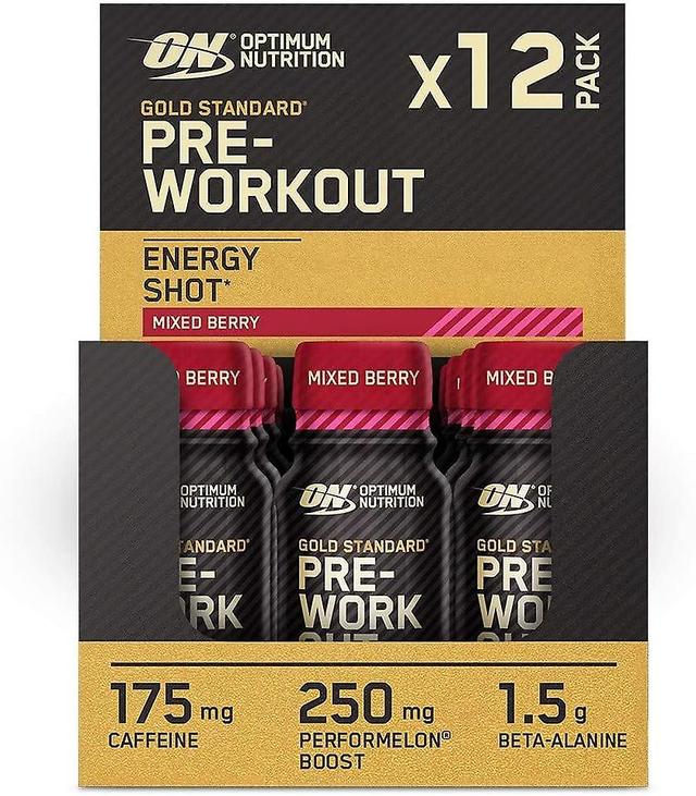 Optimum Nutrition Gold Standard Pre-Workout Shot Energy Supplement 60ml x 12 Mixed Berry on Productcaster.