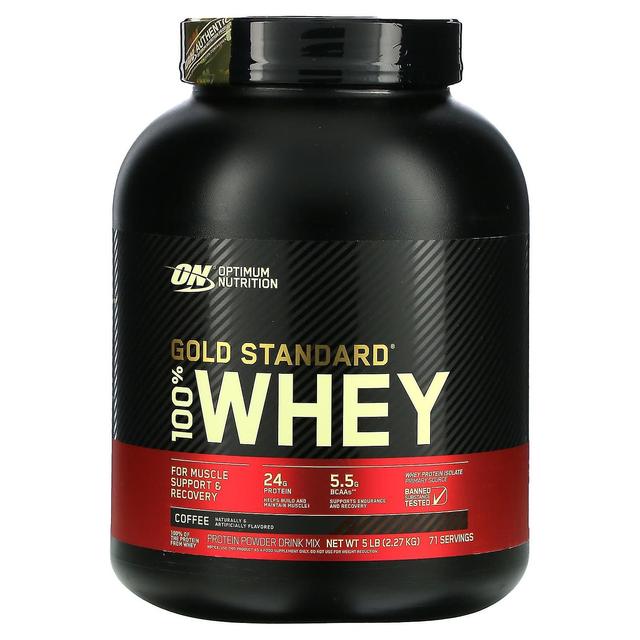 Optimum Nutrition Optimale Ernährung, Gold Standard 100% Molke, Kaffee, 5 lbs (2,27 kg) on Productcaster.