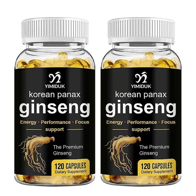 Visgaler Korean Panax Ginseng Extract Capsules, Increases Physical Strength, Supplement For Energy And Stamina, Strength 2 bottles 120pcs on Productcaster.