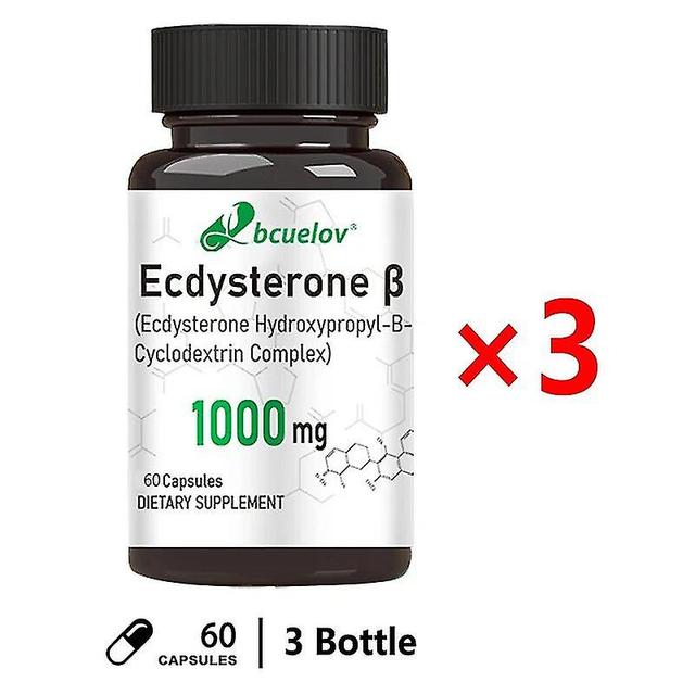 Kapsułki Ecdysterone - wspomaga metabolizm, przyrost masy mięśniowej, pomaga budować mięśnie, spalać tłuszcz i poprawiać zdrowie mężczyzn 3 bottle on Productcaster.