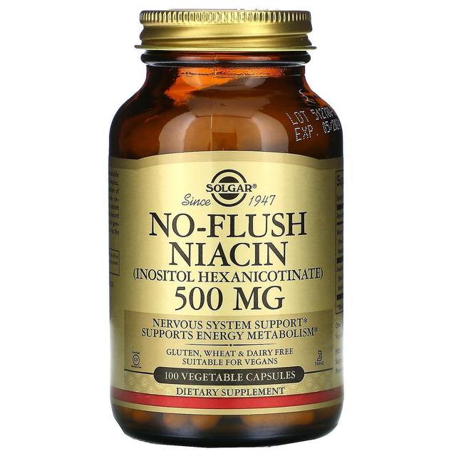 Solgar, No-Flush Niacin, 500 mg, 100 Gemüsekapseln on Productcaster.