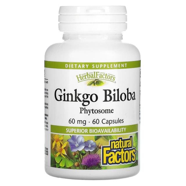 Natural Factors, Ginkgo Biloba, Phytosome, 60 mg, 60 Capsules on Productcaster.