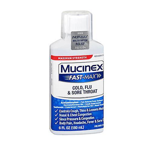 Mucinex Fast-Max Adult Liquid For Cold Flu And Sore Throat, 6 oz (Pack of 1) on Productcaster.