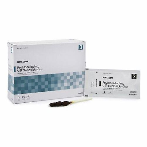 McKesson Impregnated Swabstick 3 Pack Paquete Individual 10% Fuerza Povidona Yodada, Recuento de 250 (Paquete de 1) on Productcaster.