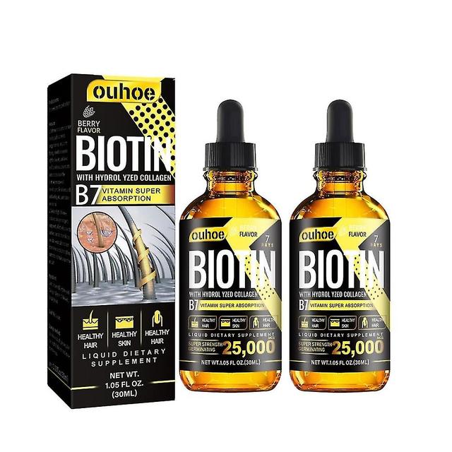 2x Biotin Hair Growth Oil Vitamin B7 Hair Essential Oil Treatment Preventing Loss Restorer Essential Oil 30ml (AI) on Productcaster.