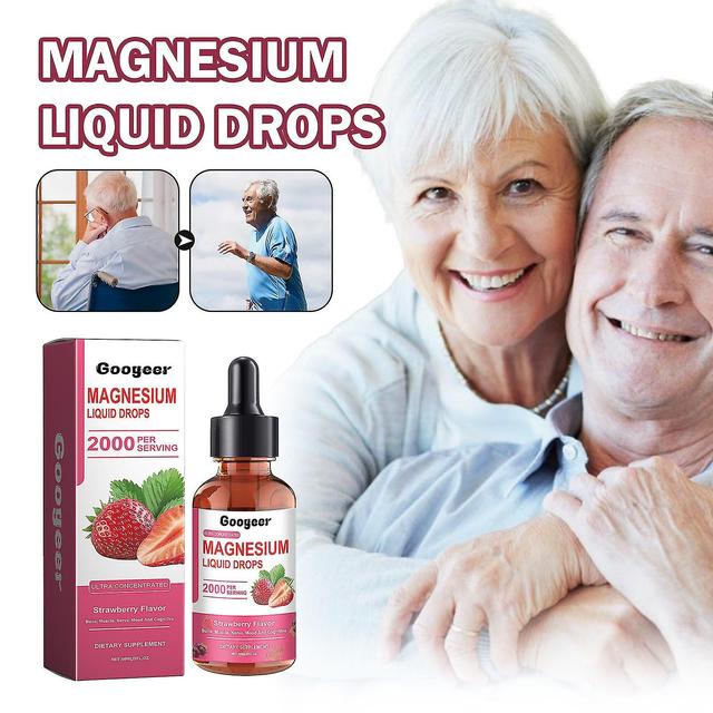 Magnesium Glycinate Liquid Drops-2000mg, Strawberry Flavor Calm Magnesium with B12 for Calm, Sleep, Leg Cramps, Muscles, Energy 3pcs on Productcaster.