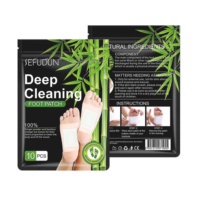 10pcs Wormwood Ginger Stick On Foot Patch Body Detox Nourishing Bamboo Charcoal on Productcaster.