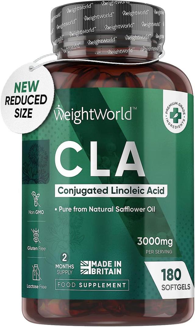 WeightWorld CLA 3000mg safloriöljylisä 180 pehmeää geeliä 2 kuukauden toimitus on Productcaster.