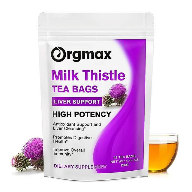 Visgaler Orgmax Milk Thistle Tea Supports Antioxidant Detox Liver Cleanse Digestive Immune System Health Eliminate Toxins And Residues 42 days on Productcaster.