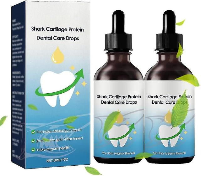 Shark Cartilage Protein Dental Regrowth Drops, Shark Cartilage Protein Tooth Growth Drops For Cleaning Tartar Stainsgum Treatment 2Pcs-60ml on Productcaster.