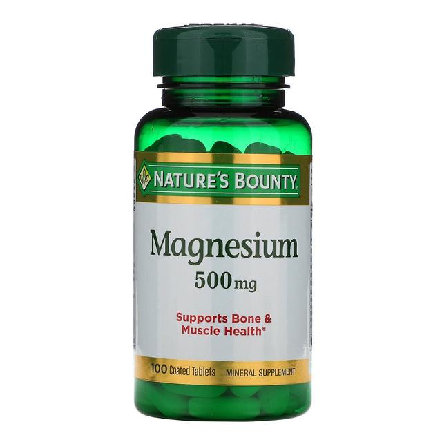 Natures Bounty Naturens Bounty, Magnesium, 500 mg, 100 overtrukne tabletter on Productcaster.