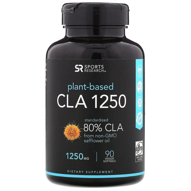 Sports Research Sportforschung, CLA 1250, Pflanzenbasiert, 1.250 mg, 90 veggie Softgels on Productcaster.