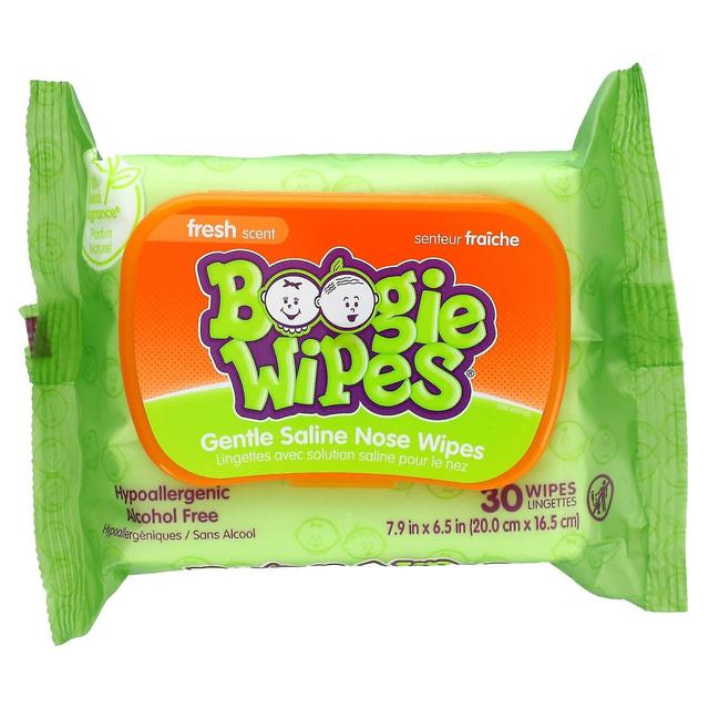 Boogie Wipes, Gentle Saline Nose Wipes, Fresh Scent, 30 Wipes on Productcaster.