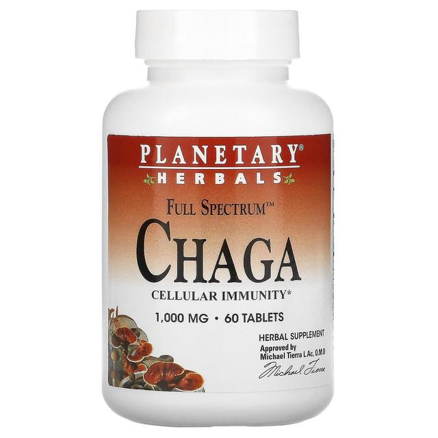 Planetary Herbals Herbals Planetários, Chaga de Espectro Completo, 1.000 mg, 60 Comprimidos on Productcaster.