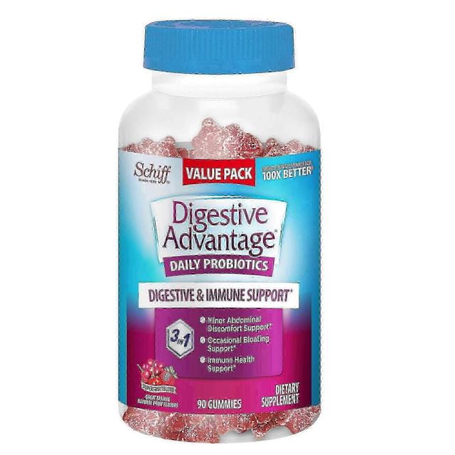 Digestive Advantage Tráviace výhody denné probiotické gumy, prírodné ovocné príchute, 90 ea on Productcaster.