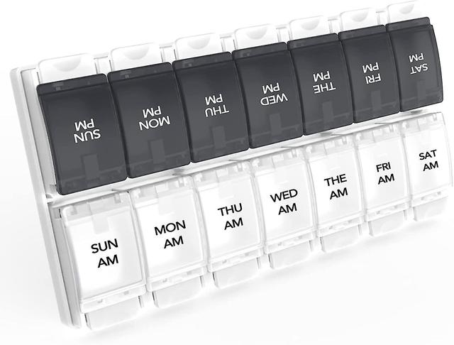 Breey Organizzatore settimanale di pillole di 7 giorni, 2 volte al giorno Pill Box Pill Cases (am Pm), Bpa Free Medicine Organizer per pillole / vi... on Productcaster.