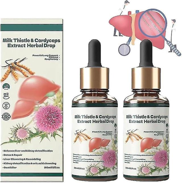 Lgigi 1-3pcs Milk Thistle & Cordyceps Sinensis Drops Supplements, Powerful Liver Support,detox 2pcs on Productcaster.