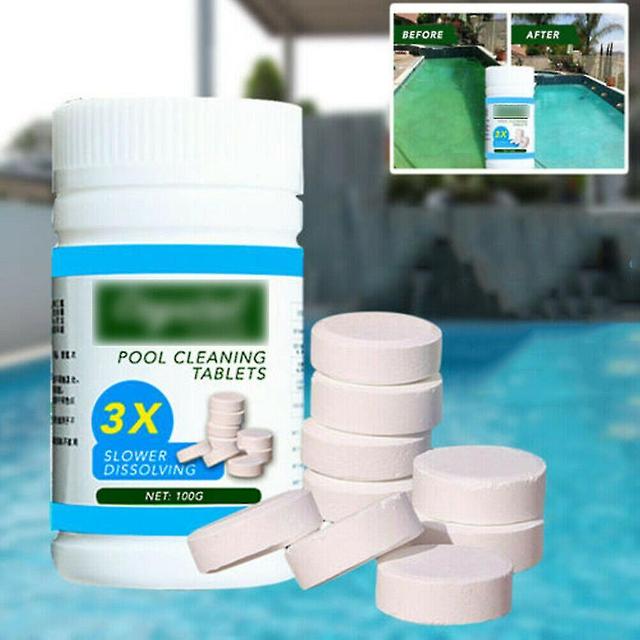 Pool Cleaning Tablet - Purify Water, Protect Against Sun Rays, Guard Against Algae, 100 Tablets on Productcaster.