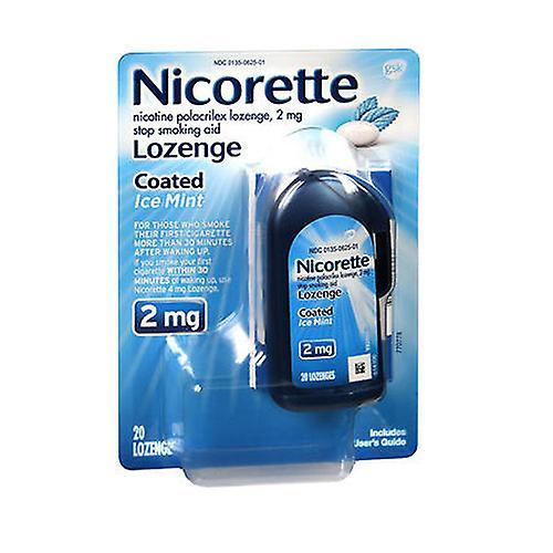 Nicorette nicotina Polacrilex pastillas recubiertas de menta helada, 2mg, 20 cada una (paquete de 1) on Productcaster.