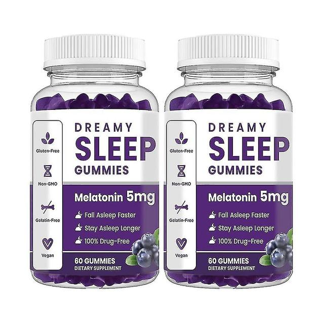 2 pakke melatonin gummies naturlig søvnhjælp, søvntilskud, vitaminer, understøtter afslappende søvn, melatoningummier til voksne - 60 gummier on Productcaster.