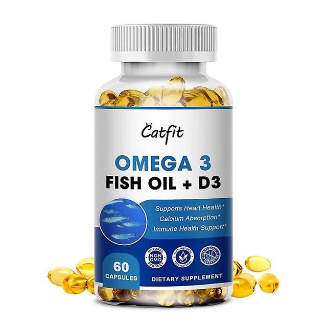 Sofirn Catfit Organic Deep Sea Fish Oil, Omega3 and Vitamin D3, Cardiovascular and Cerebrovascular Repair, Brain and Nervous System Care 60PCS on Productcaster.