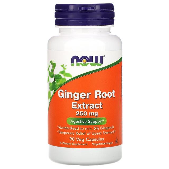 NOW Foods, Extracto de raíz de jengibre, 250 mg, 90 cápsulas vegetales on Productcaster.