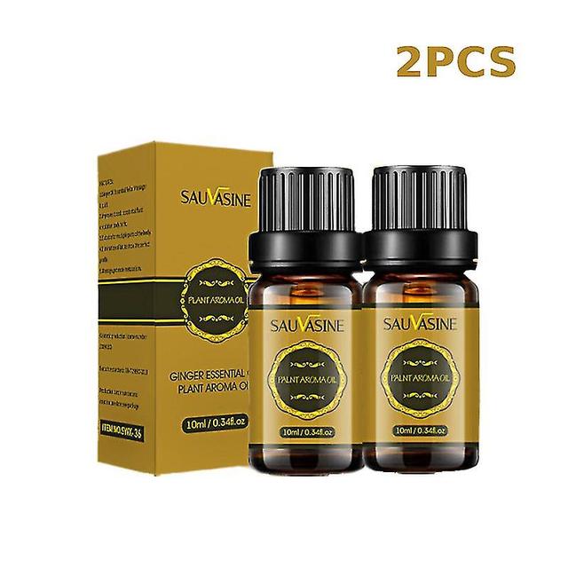 Natural Drainage Ginger Oil Essential Relax Massager Liquid, Herbal Slimming Massage Oil 10ml 2PCS on Productcaster.