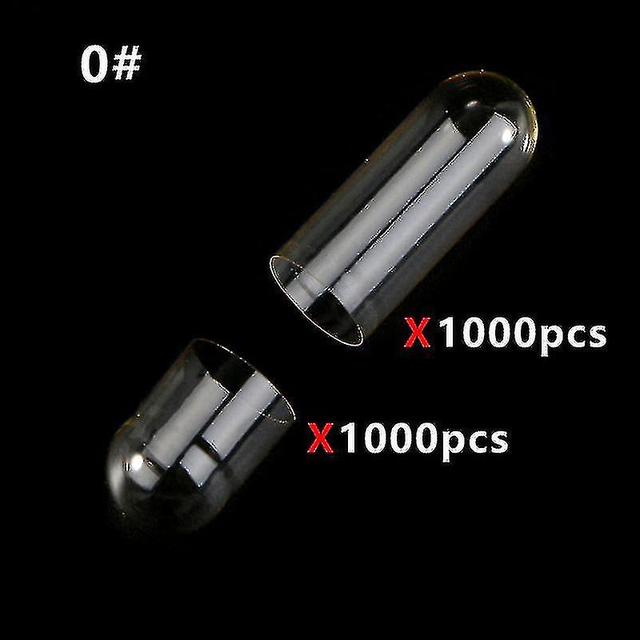 1000 Stück Standardgröße 00 # 0 # 1 # Leere Kapseln Gelatine klare Kapseln Hohle Hartgelatine Transparent Getrennte verbundene Kapseln (0 Getrennte... on Productcaster.