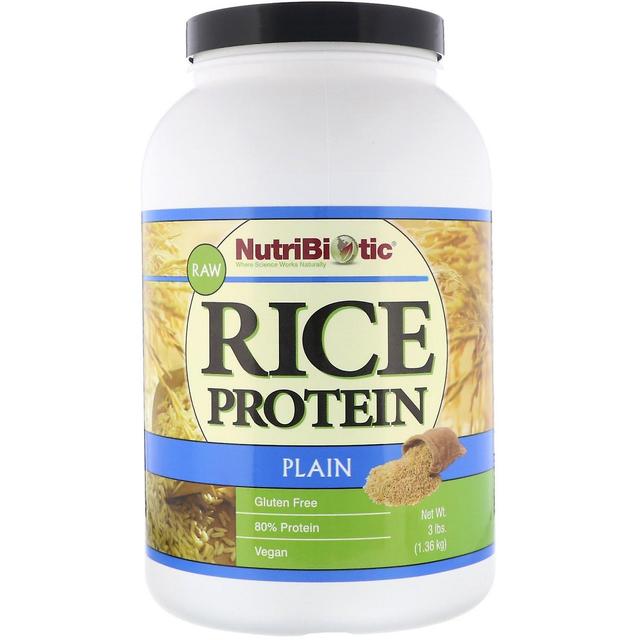 NutriBiotic, Raw, Rice Protein, Plain, 3 lbs (1.36 kg) on Productcaster.