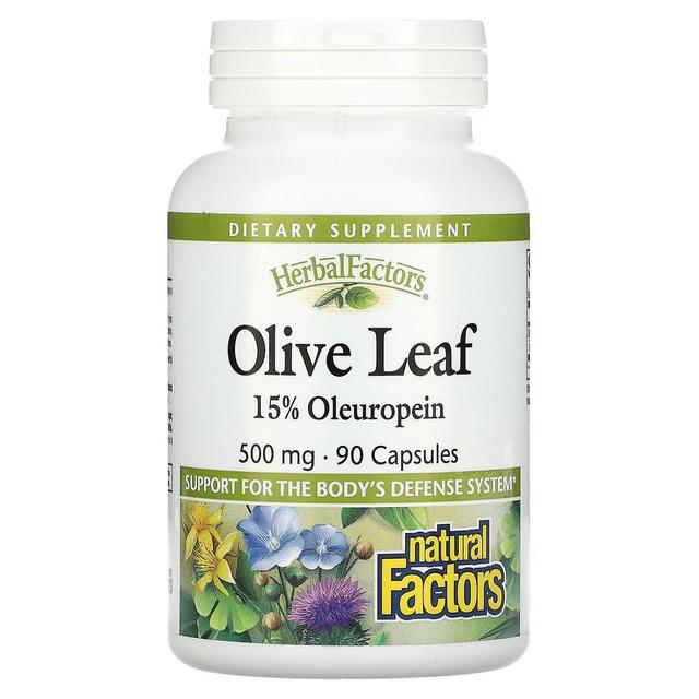 Natural Factors, HerbalFactors, Olive Leaf, 500 mg, 90 Capsules on Productcaster.