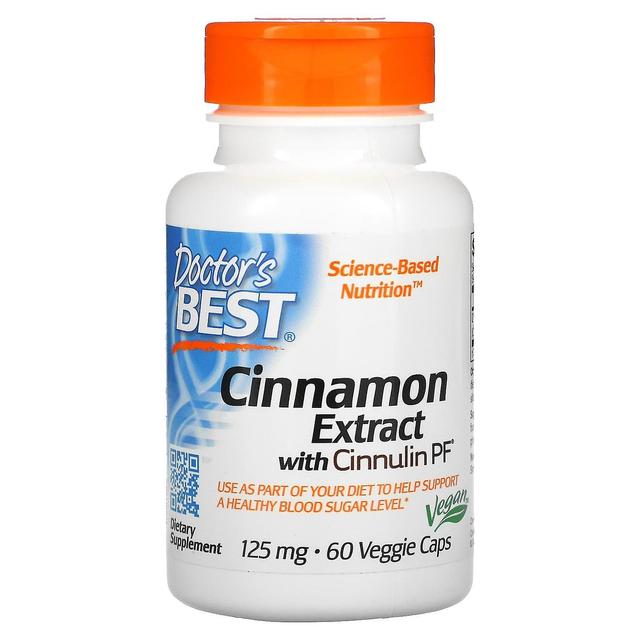 Doctor's Best, Cinnamon Extract with Cinnulin PF, 125 mg, 60 Veggie Caps on Productcaster.