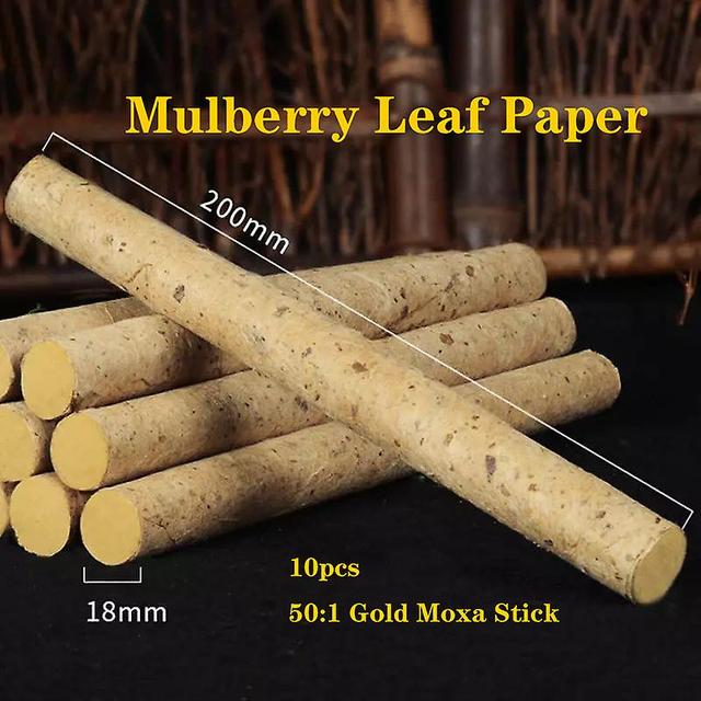 Dinoply 50:1 Long Moxa Rolls Chinese Moxibustion Acupuncture Point Heating Therapy Pure Wormwood Stick 10 Years Old 10pcs Gray on Productcaster.