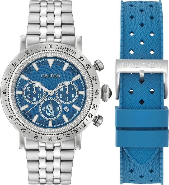 Nautica Men's Watch NAPSPF302 Silver and Blue on Productcaster.