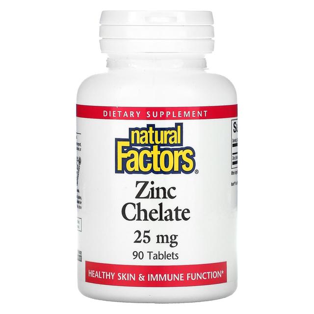 Natural Factors, Zinc Chelate, 25 mg, 90 Tablets on Productcaster.