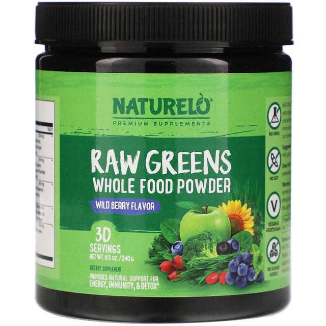 NATURELO, Verdes Crus, Whole Food Powder, Wild Berry Flavor, 8,5 oz (240 g) on Productcaster.