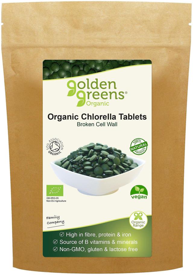 Golden Greens (Greens Organic) Goldenes Grün (Bio-Gemüse) Bio-Chlorella-Tabletten 120's on Productcaster.