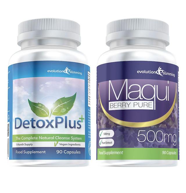 Maqui Berry e Detox Cleanse Combo Pack - 1 mês de fornecimento - antioxidante e limpador de cólon - Evolution Slimming on Productcaster.