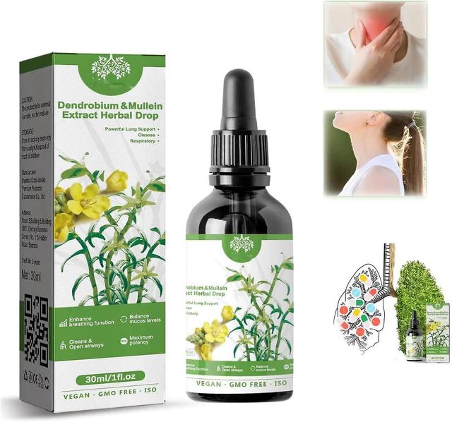 Natural Dendrobium Mullein Extract - Powerful Lung Support, Breath Clearing Dendrobium Mullein Extract Herbal Drops, Herbal Body Care Serum, Herbal... on Productcaster.