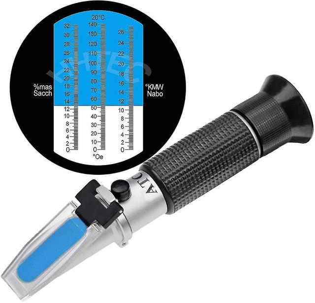 Bestway Accurate Refractometer For Sugar Measurement - 0-32 Brix, 0-140 Oechsle, 0-27 Kmw With Atc on Productcaster.