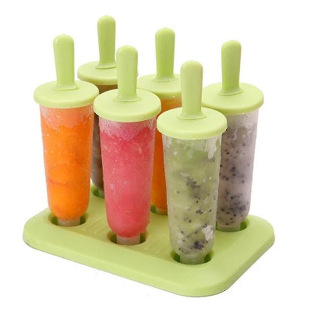 Szmtcv 6 Pack Premium Ice Molds Popsicle Silicone, Diy Secure Leakproof Caps Green on Productcaster.