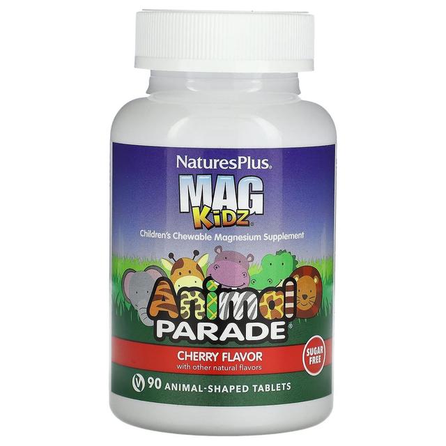 Nature's Plus NaturesPlus, Animal Parade, MagKidz, Magnésio mastigável para crianças, Cereja, 90 comprimidos em forma de animal on Productcaster.