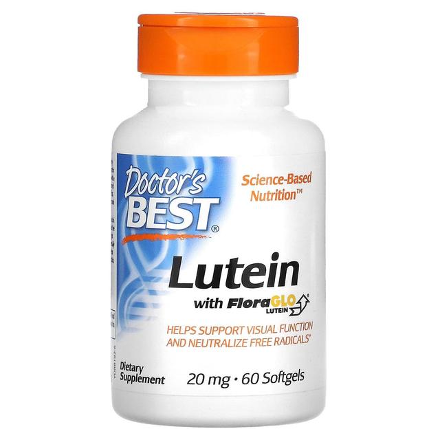 Doctor's Best Lääkärin paras, luteiini ja FloraGlo Lutein, 20 mg, 60 pehmeää geeliä on Productcaster.