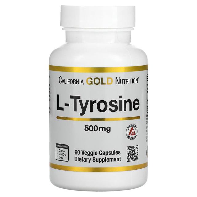 California Gold Nutrition, L-Tyrosine, AjiPure, 500 mg, 60 Veggie Capsules on Productcaster.