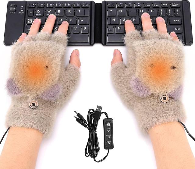 Dewenwils Dww-Gants Chauffants USB Mitaines Chauffantes USB Gants d'hiver tricots Gants Chauffants Demi-Doigts pour Ordinateur Portable, 3 rglages ... on Productcaster.